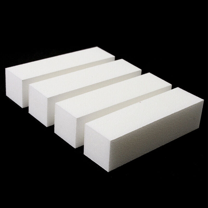 10x White Nail Art Buffer Buffing  Sanding File Block For Manicure Pedicu`.J DF