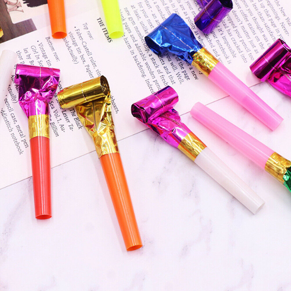 20Pcs small multi color party blowouts whistles kids birthday party toys gifDD