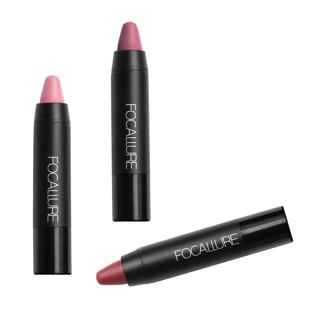 3 Colors Lipstick Matte Shimmer Velvet Lasting Moisture Lip Gloss Makeup #3