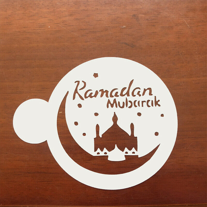 3pcs/set Eid Mubarak Cookies Stencil Coffee Cake Stencils Templa.l8