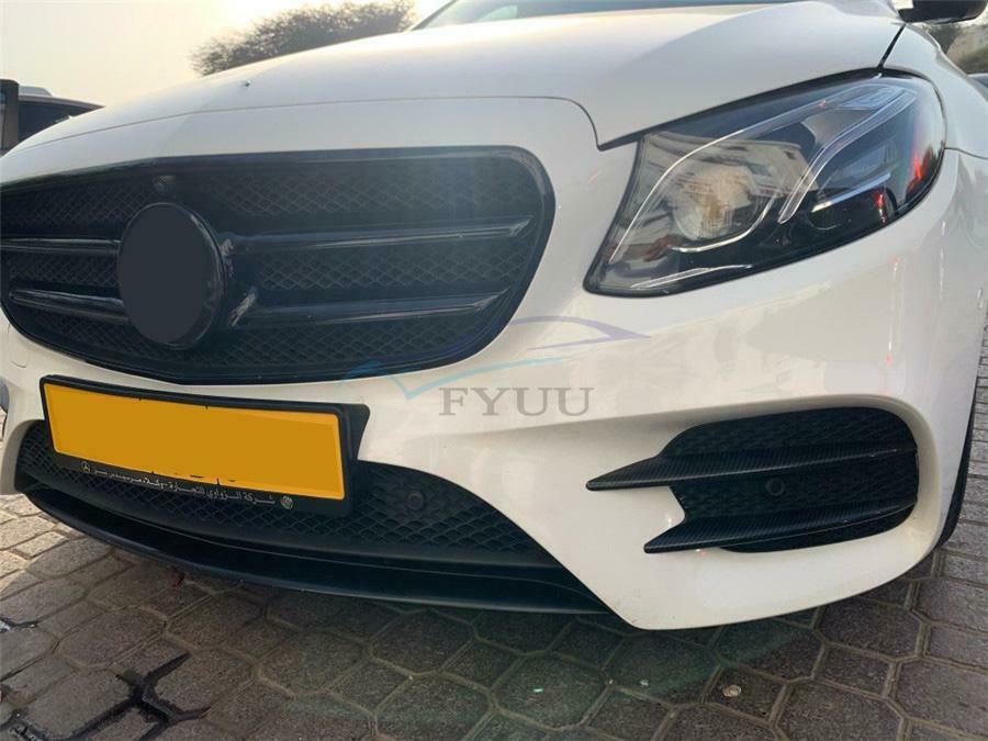 Carbon Fiber Car Front Fog Lamp Trim Panel For Mercedes-Benz W213 E-Class 16-20