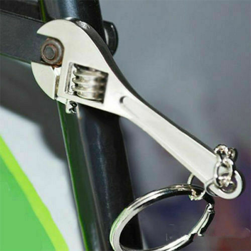 1x HOT Stainless Steel Adjustable Creative Wrench Spanner Key Chain Ring Keyring