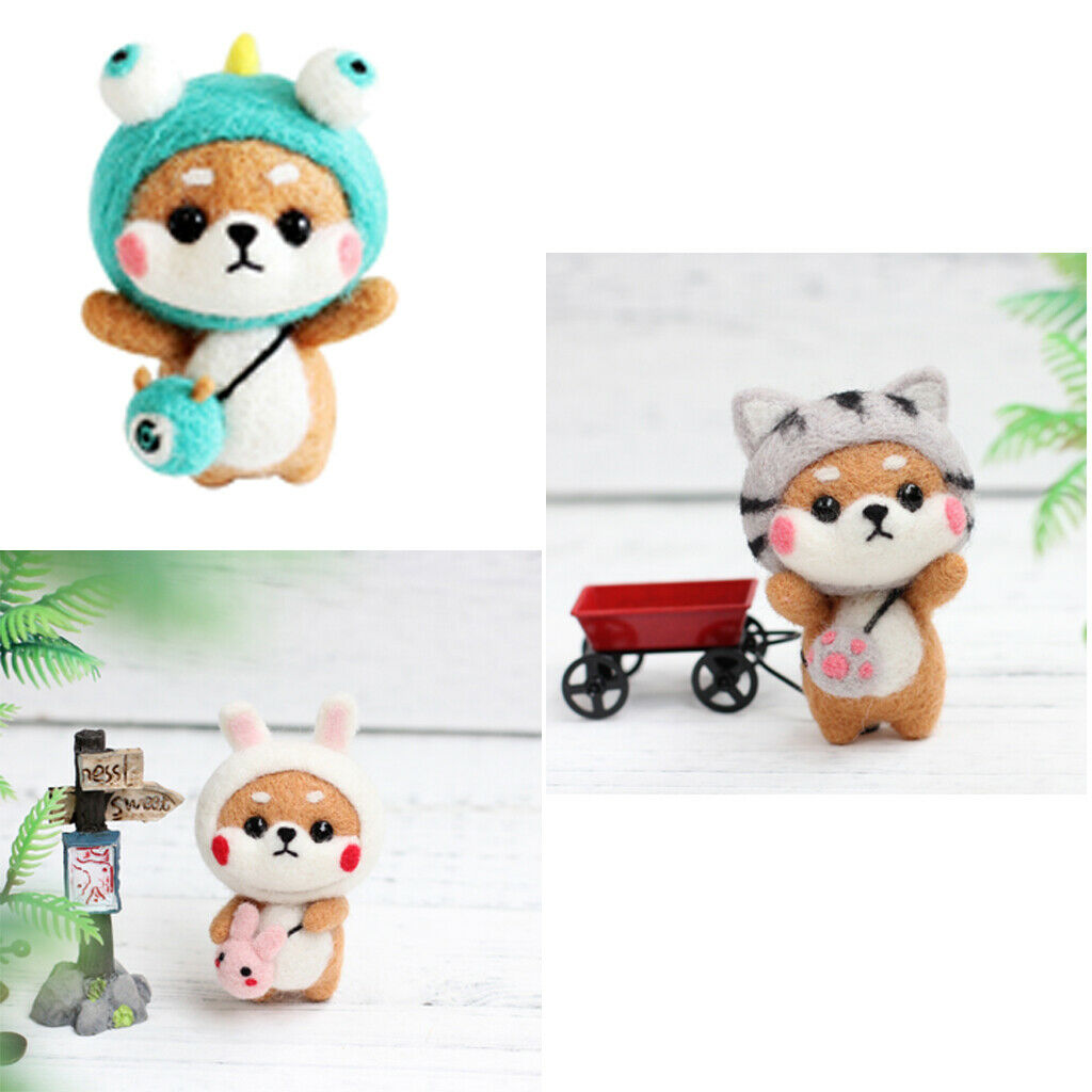3pcs   Lovely   Animal      Felting   Kit   with   Basic