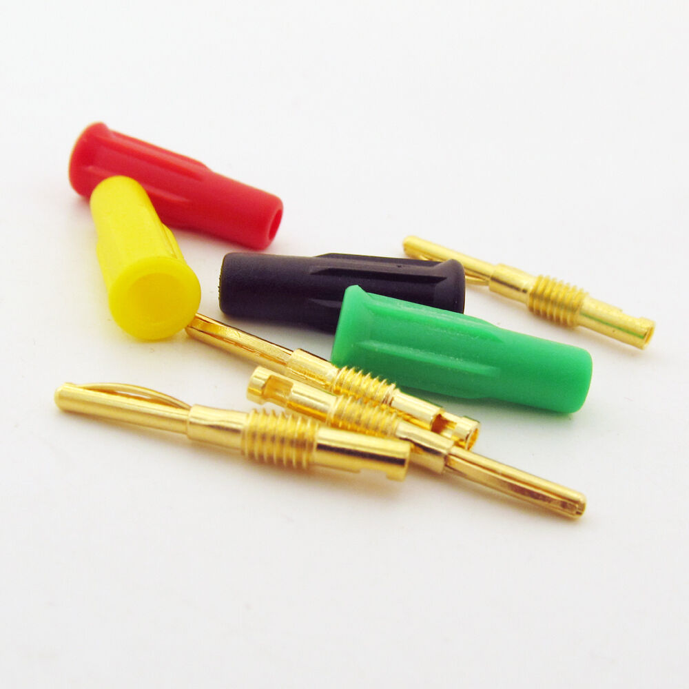 4sets 4 color Brass Sprung-Contacted 2mm Banana Plug w/Solder Bucket Terminal