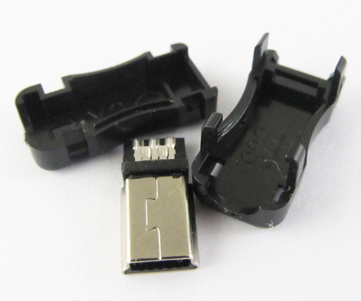 1set Mini 5pin USB Male Plug Socket Connector  Plastic Cover for DIY