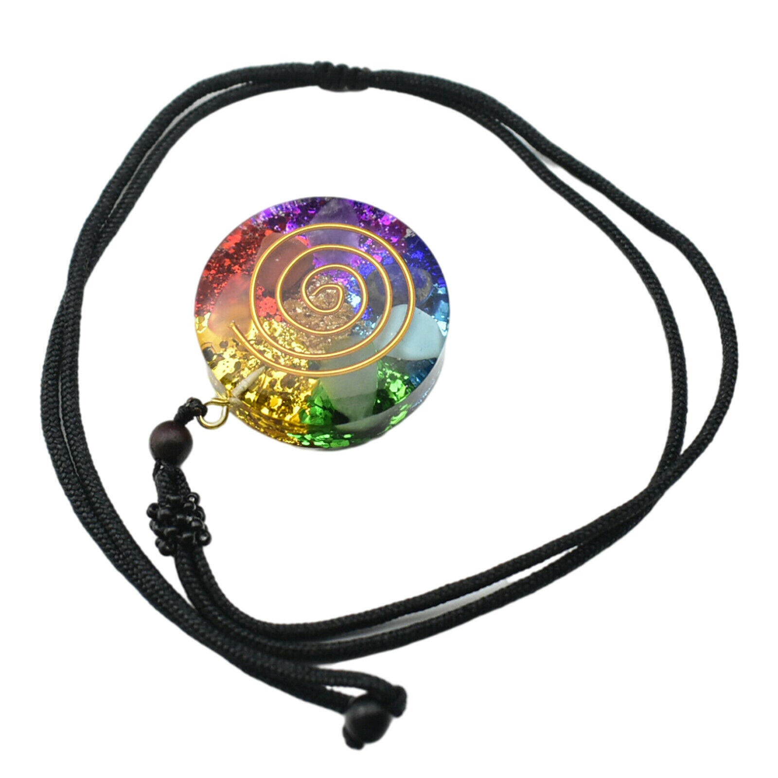 Colorful Crystal 3.5cm Orgone Pendant 7 Stones for Spiritual Consolation