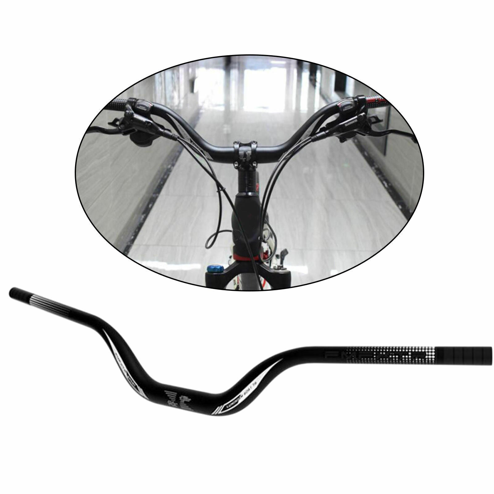 2x Mountain Bike Handlebar Riser Bar Extra Long Handle Bar Component Parts