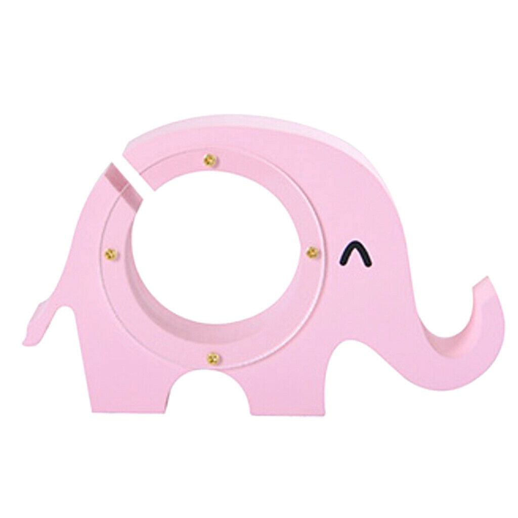 Animal elephant Money Bank Coin Cash Saving Box Piggy Bank Wood Handicraft  Pink