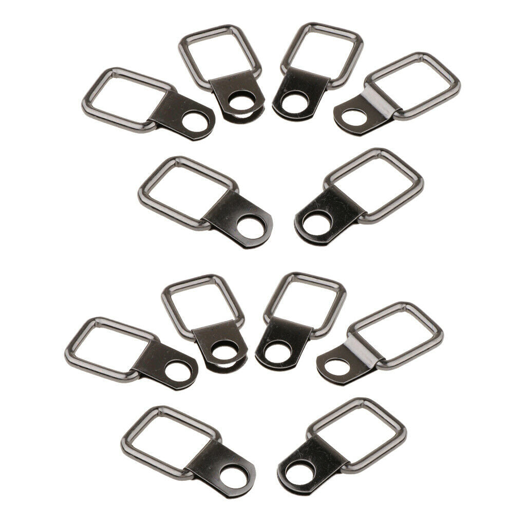 12pcs Small Steel D-Ring Tie Downs for Case Truck Cargo Trailer RV Anchor