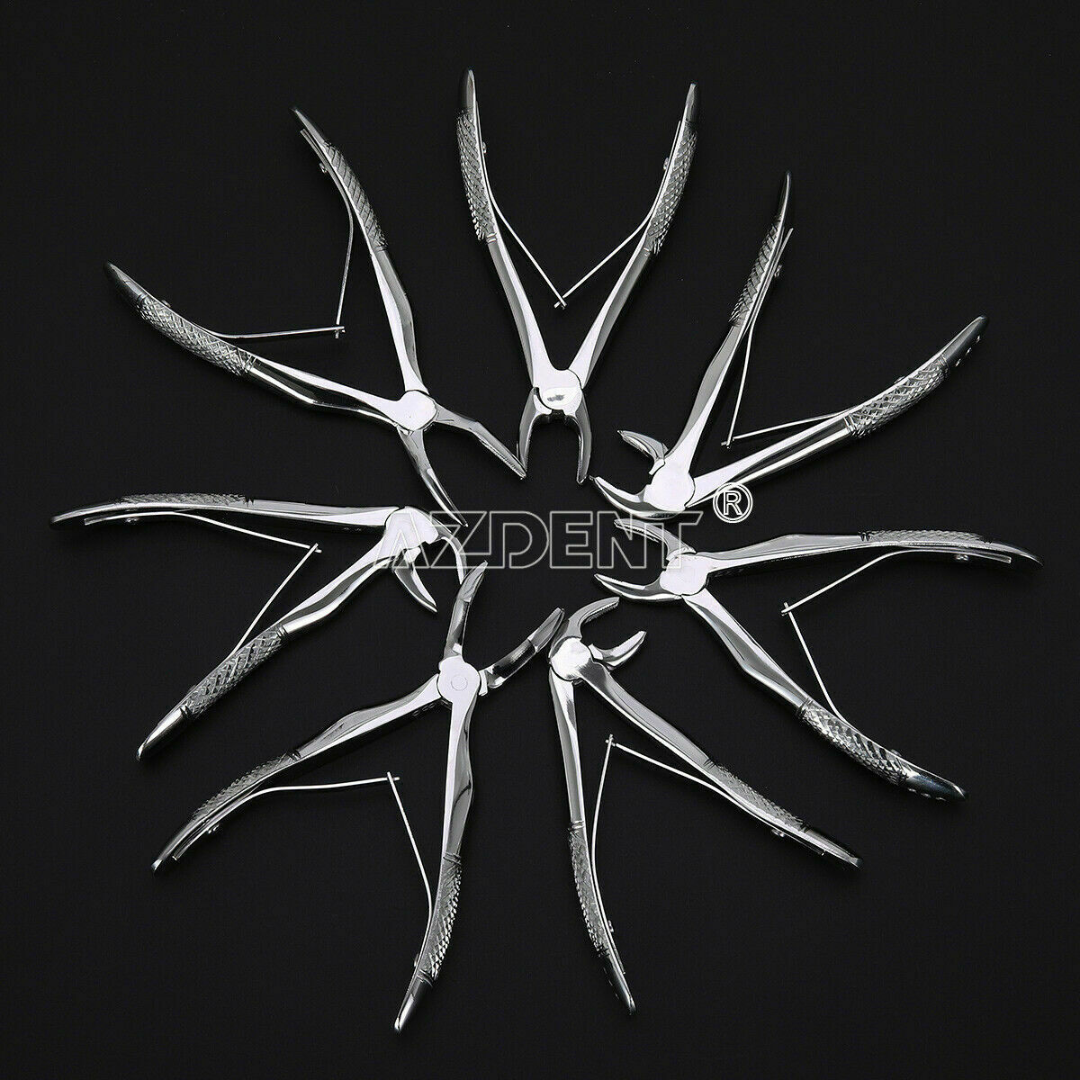 7Pcs Dental Surgical Extraction Tooth Extracting Forceps Plier Stainless Steel