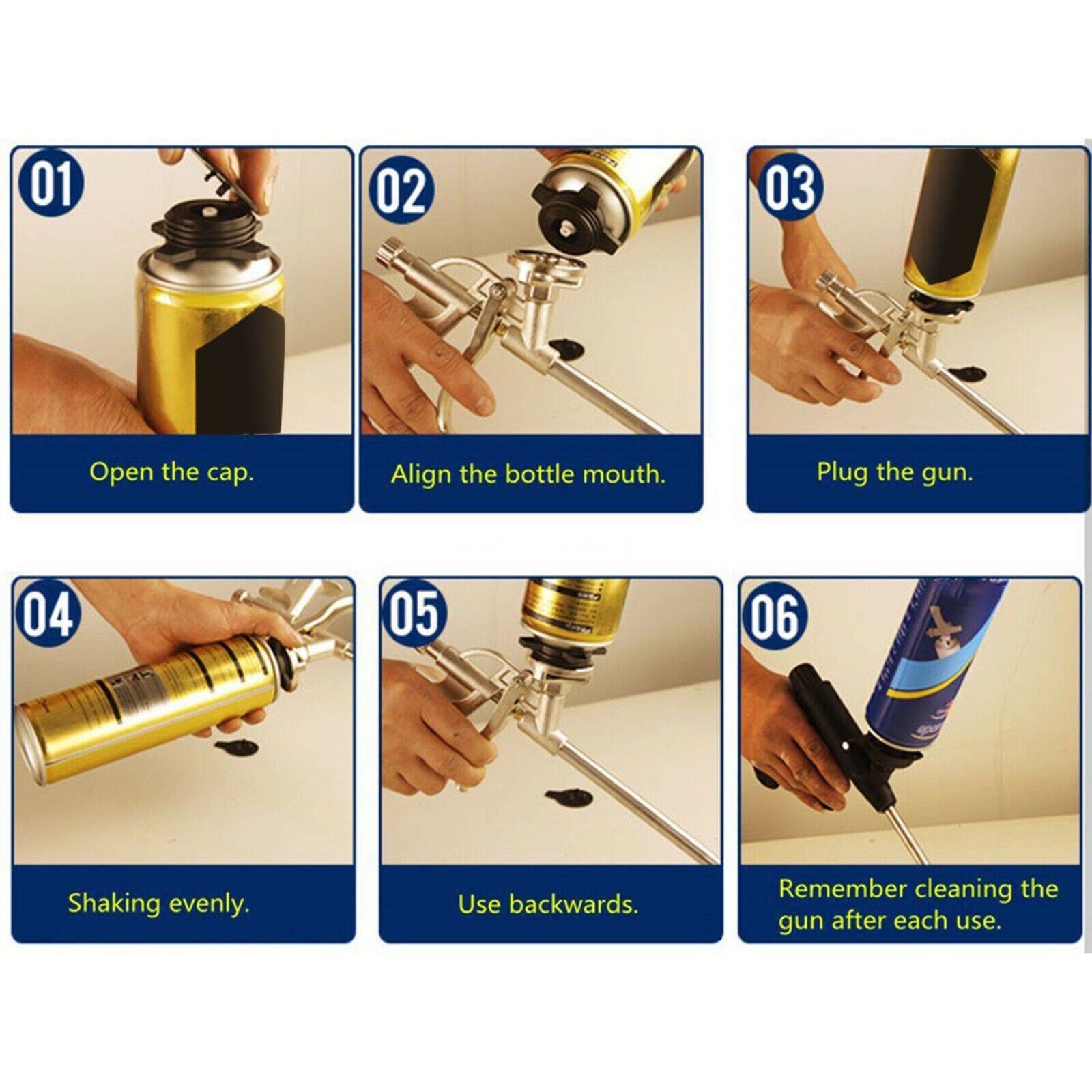 Foam Dispensing Gun Heavy Duty Foaming Spray Applicator Filling Sealing Home