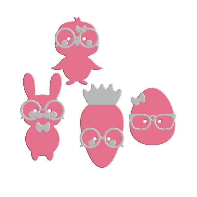 Carbon Steel Cartoon Easter Rabbit Chick Egg Carrot Cutting Die Embossing Mold