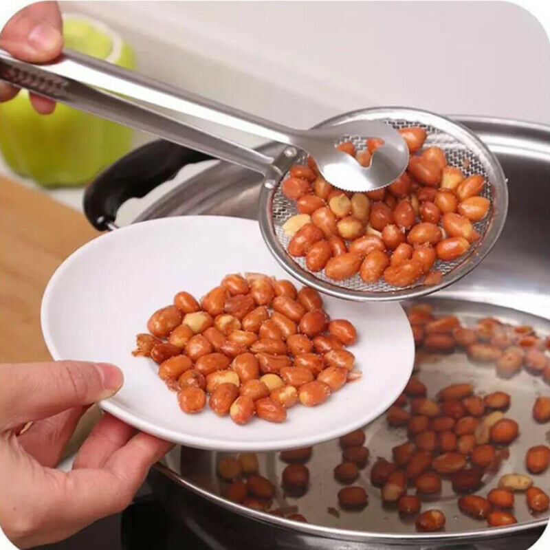 1 Stainless Steel Fried Food Filter Scoop Food Clip and Screen Kitchen To.l8