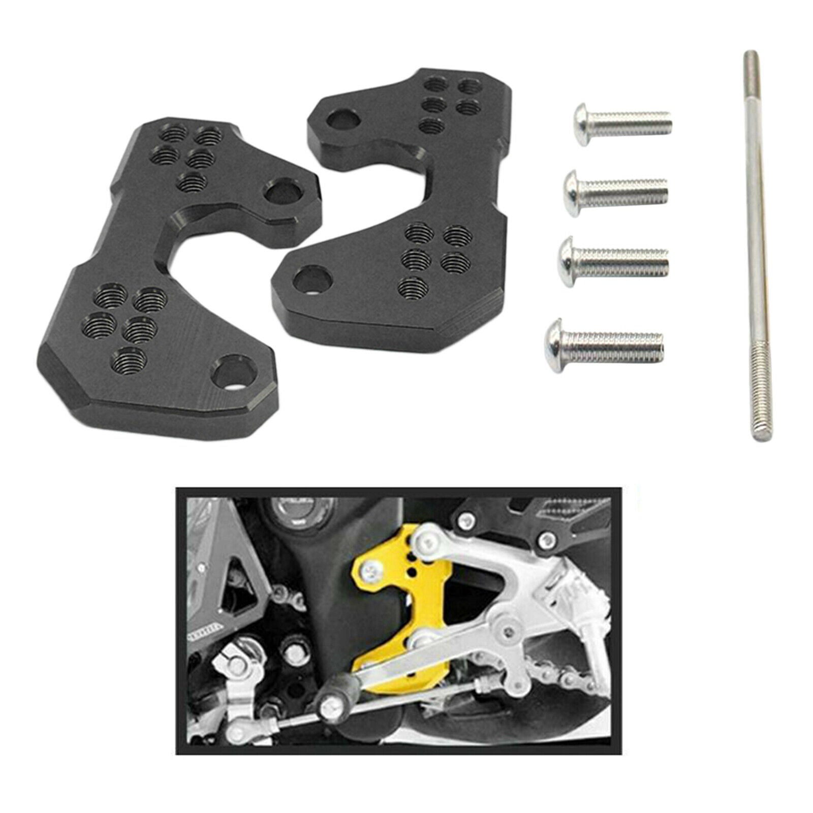 1Pair Rearsets Base Foot Raise Bracket Fits for Yamaha R3 R25 MT03 Black