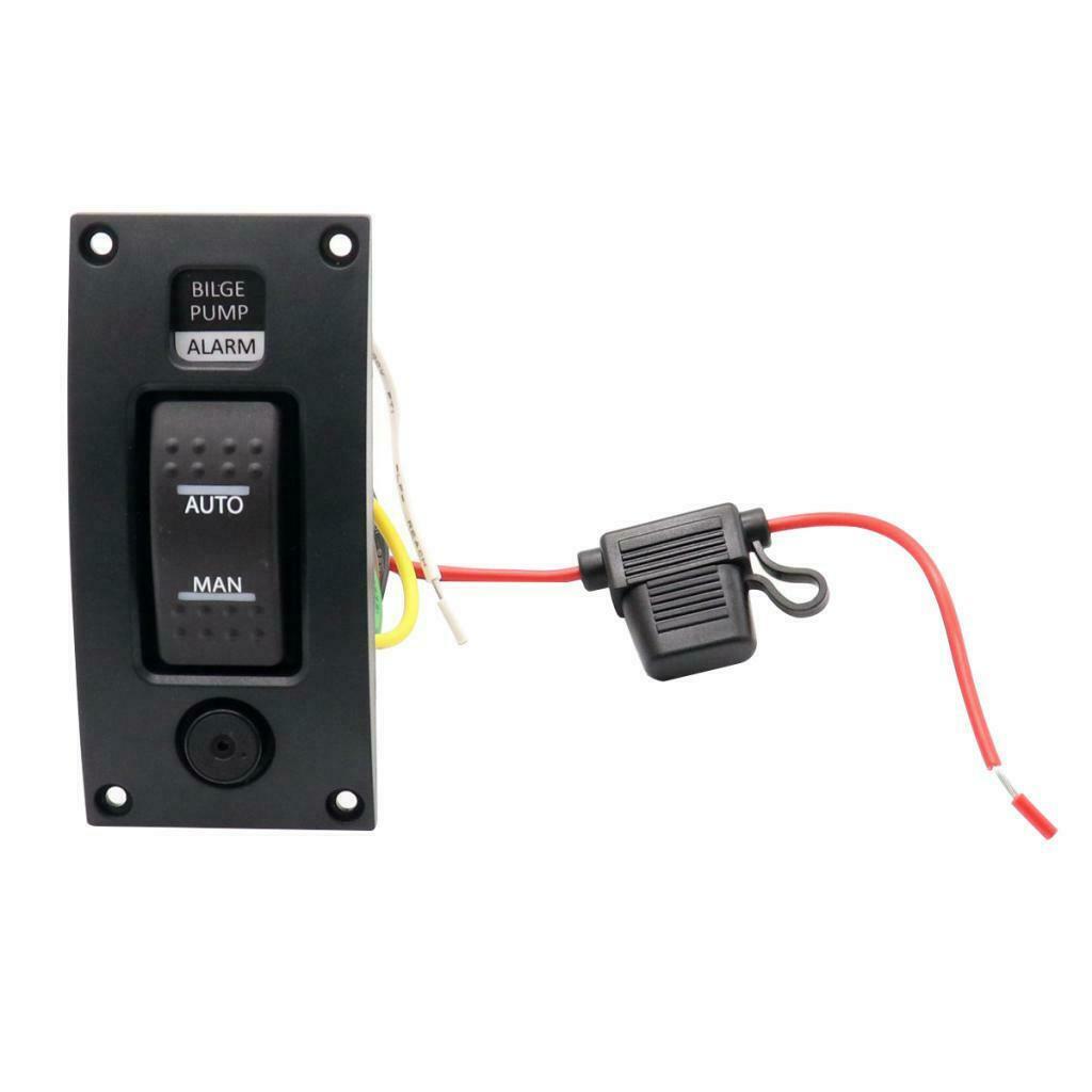 3-Way Bilge Pump Switch Panel (Automatic-Off-Manual) 12v w/ Alarm for Boat RV