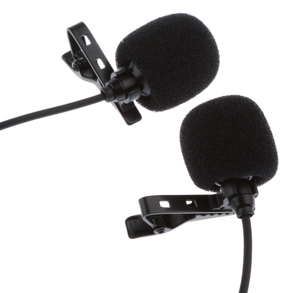Professional Dual-head Lavalier   Omnidirectional Condenser Microphone