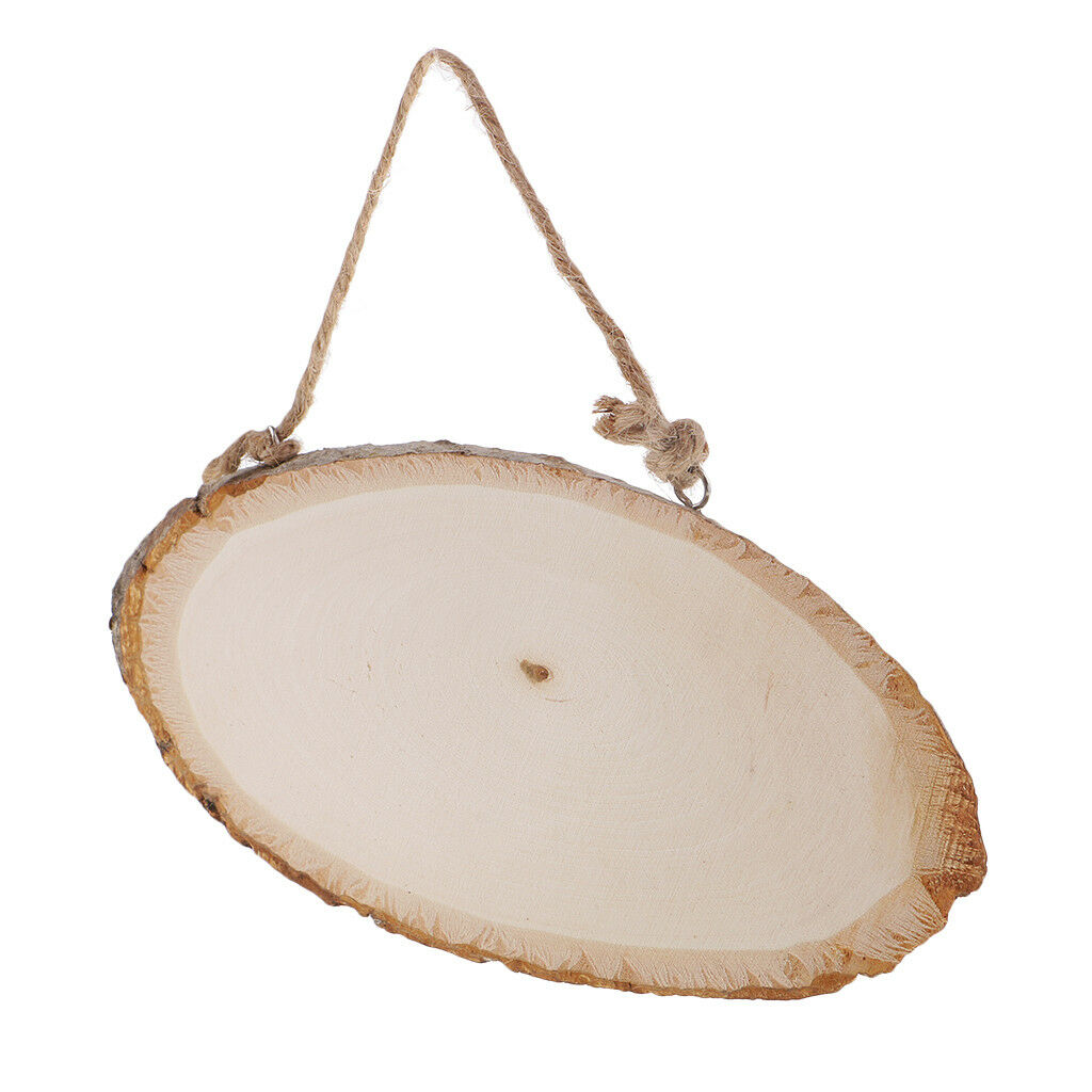 Rustic Log Wood Slices Large Oval Tree Bark Wooden Tag Plaque Sign DIY Craft
