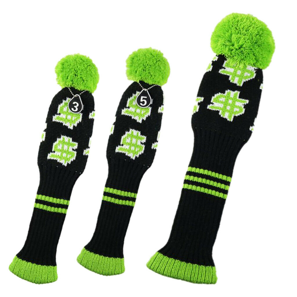 Knitted Golf Club Covers Knit Wood Headcover Wood Protector Accessories