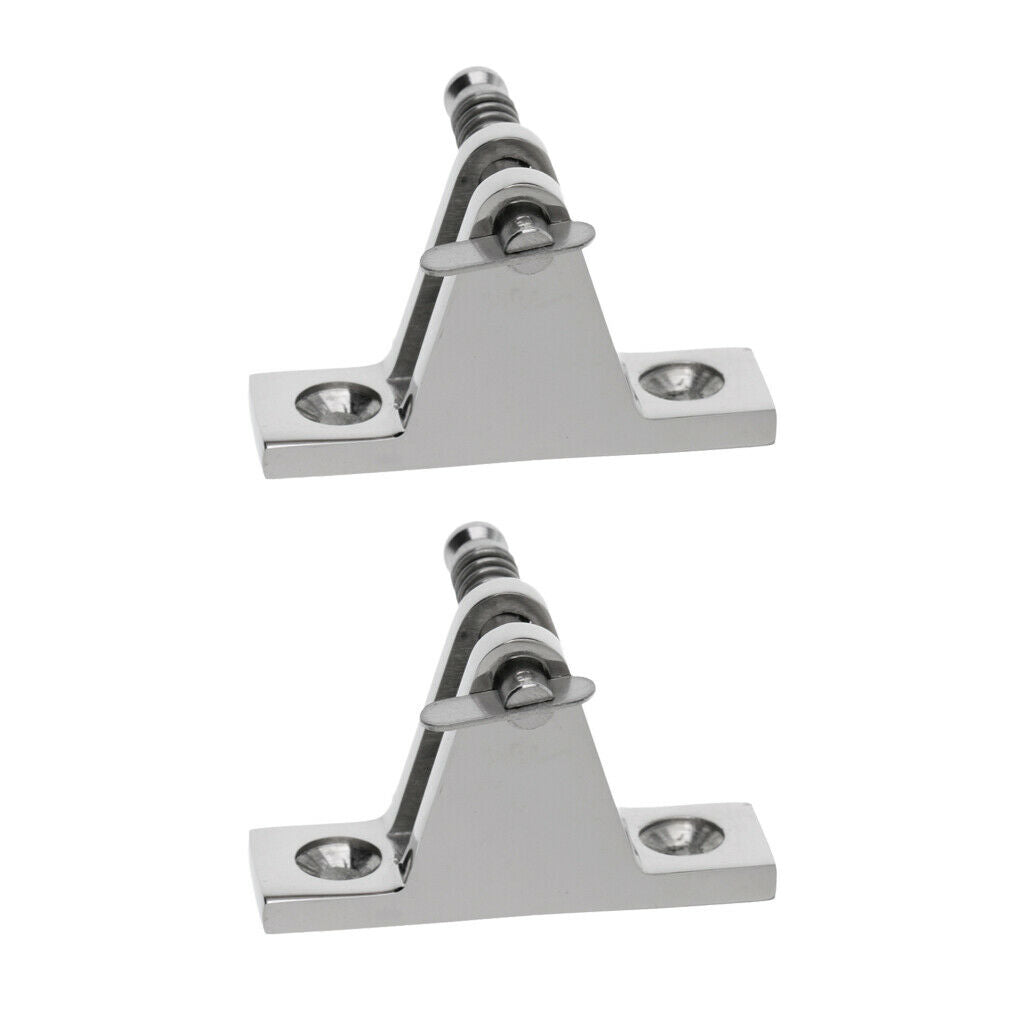 2 Pack 316 Stainless Steel Boat Bimini Top Deck Hinge with Removable Pin for