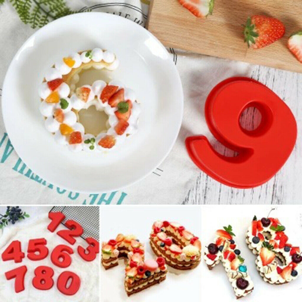 9pcs Food Grade Silicone Number Molds Tray 0-8 Cake Mold Chocolate Birthday