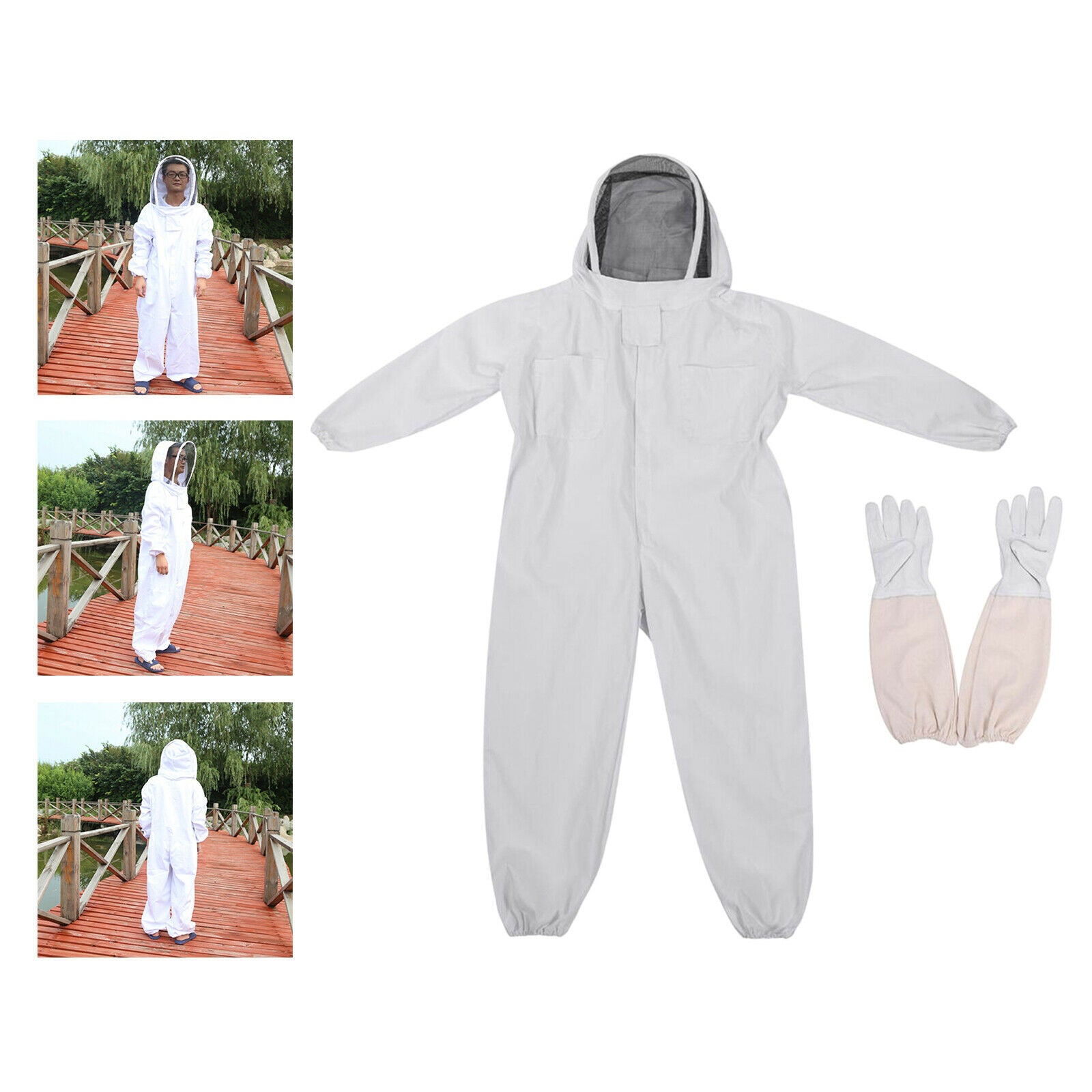 Professional Beekeeping Suit White Protective for Commercial Natural Apiary
