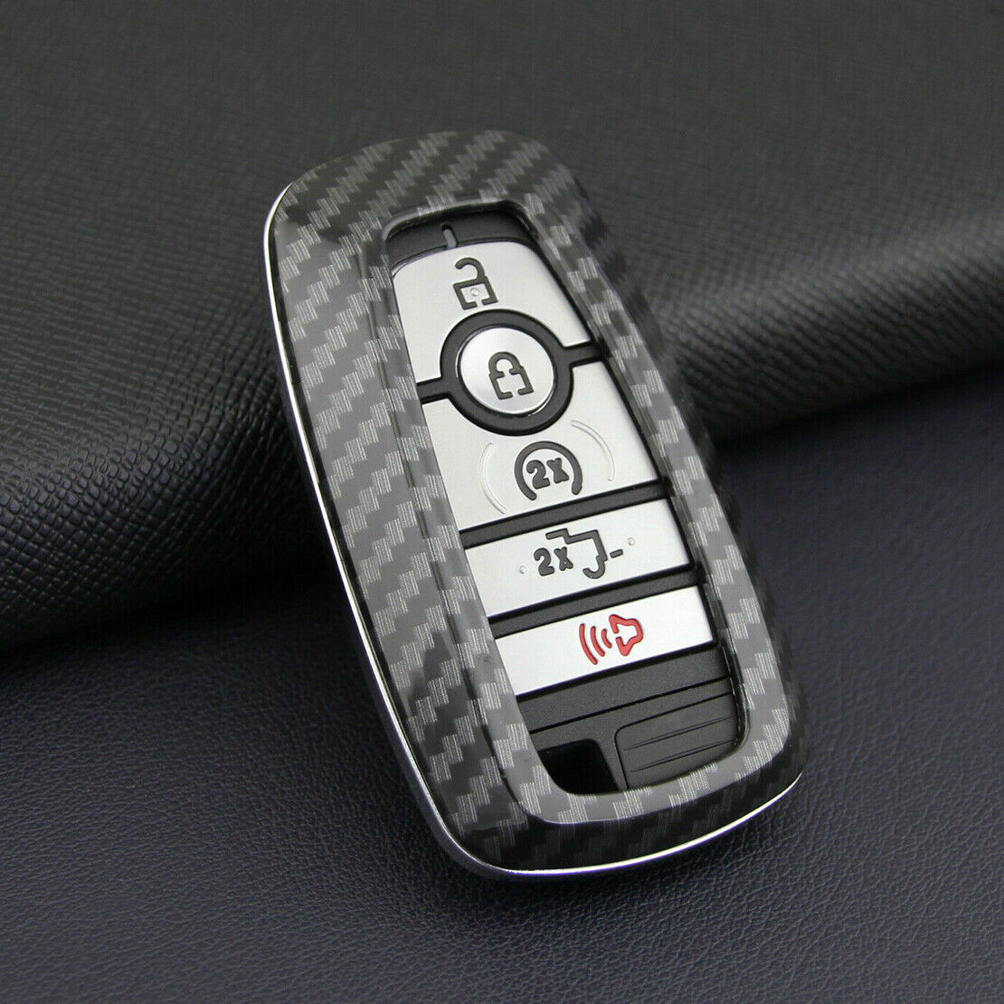 Carbon Fiber Style Smart Key Cover Case Shell Fit For Ford Focus Escape Ranger