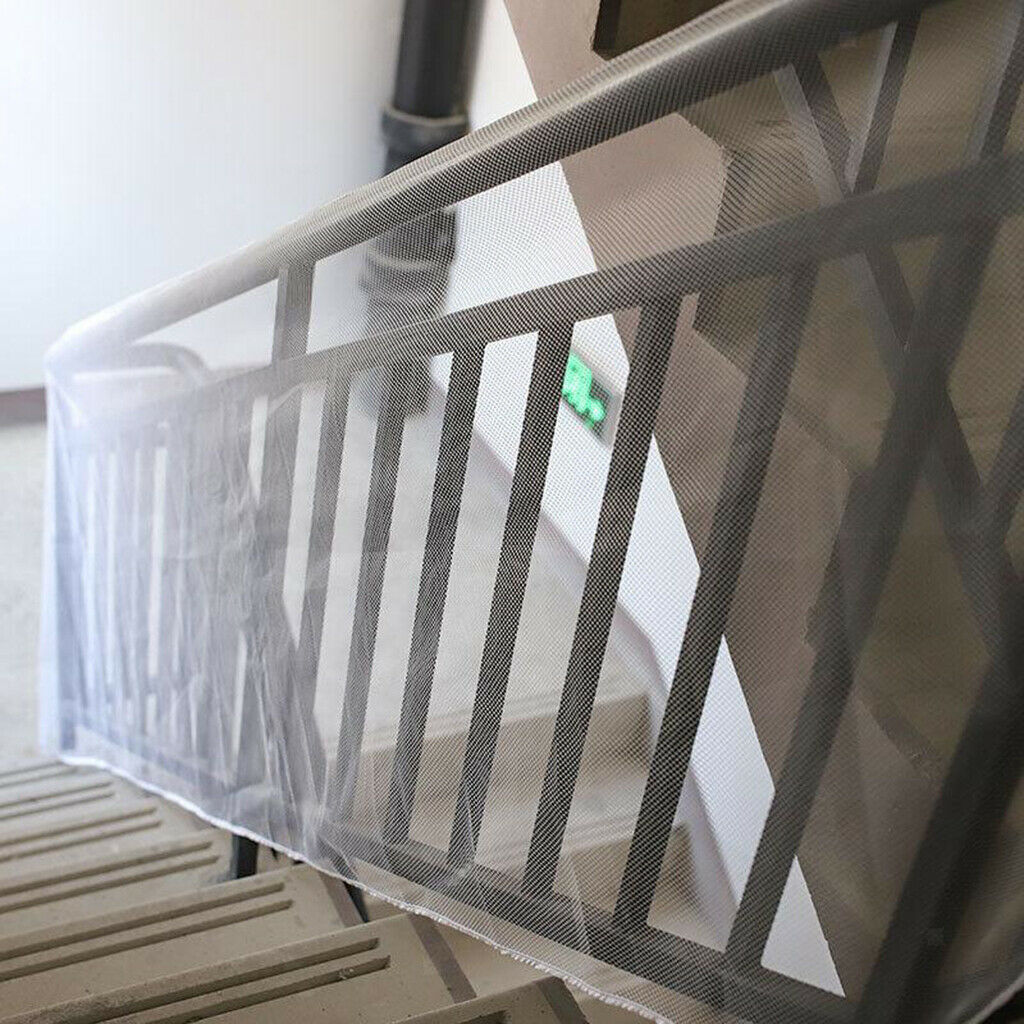 2x Baby Safety Rail Net Banister Stair Balcony Net for Indoor/Outdoor White