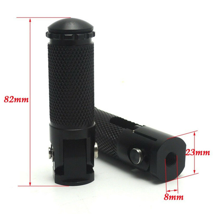 Universal Pair CNC Black Aluminum Motorcycle Folding Rearsets Footrest Footpeg