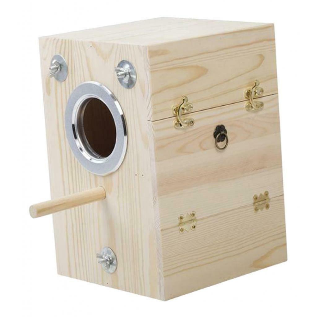 Natural Parakeet Nesting Box, Bird Nest Breeding Box Cage Wood House for Finch