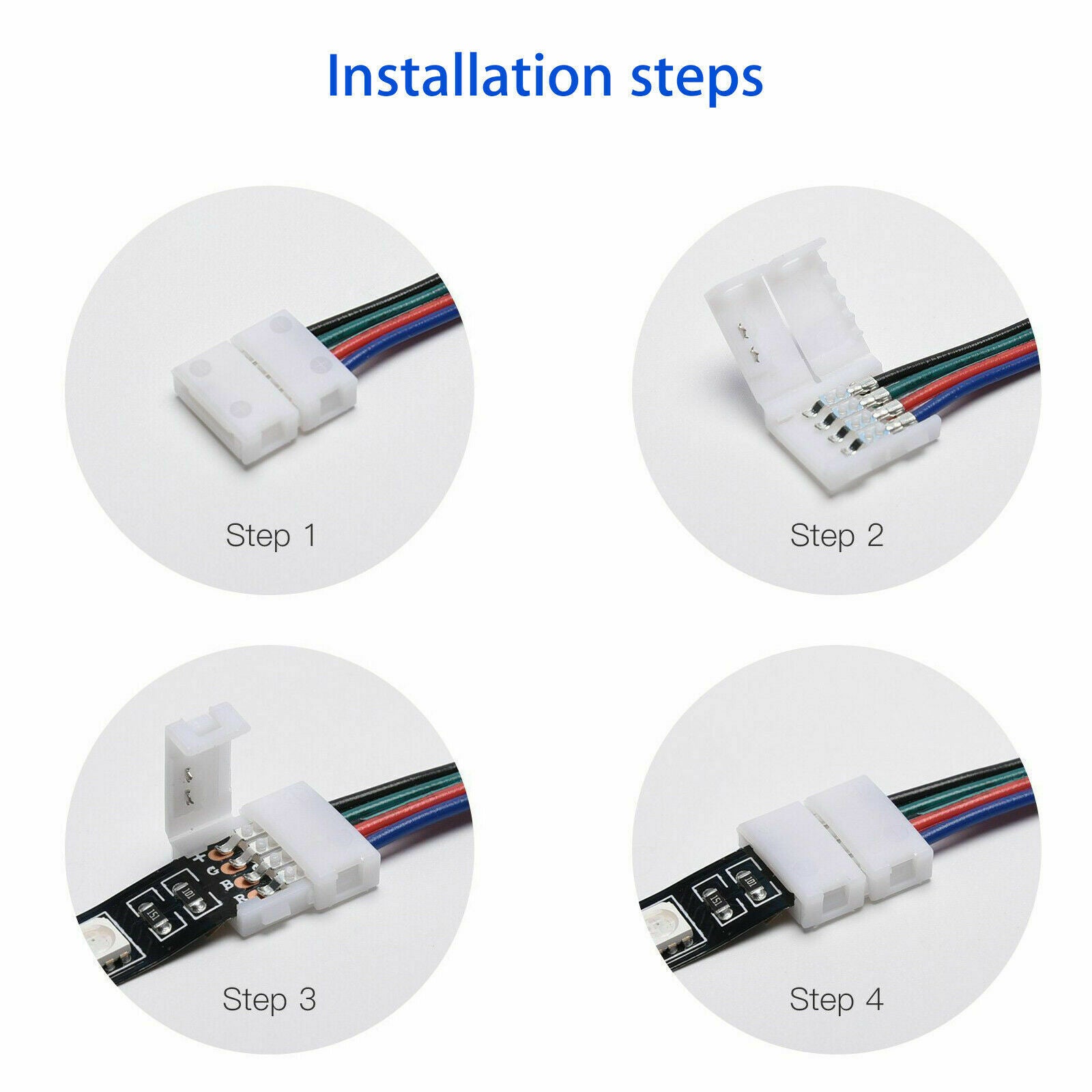 10X 10mm L-Shape 4pin Corner Connector Adapter for 5050/3528 LED RGB Strip Light