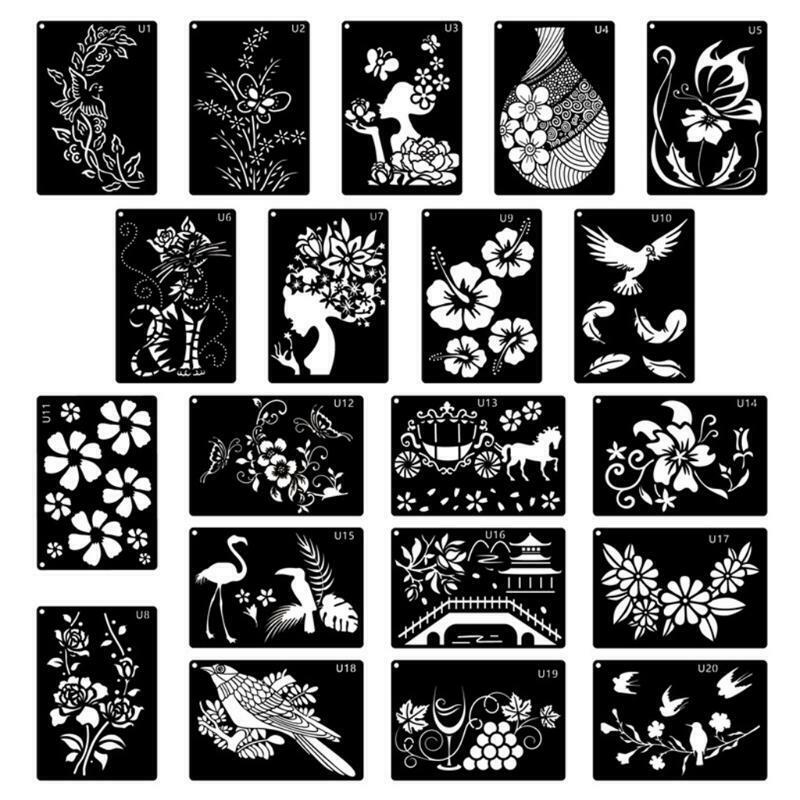 DIY Art Supplies Stencil Bird Flower Suitable for Multiple Scenes Template