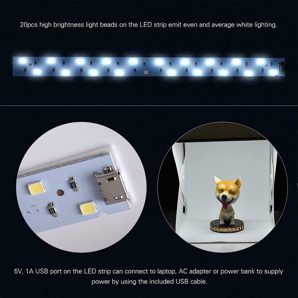 Portable 20x20cm Mini Folding Lightbox LED Studio Softbox for DSLR Camera  @