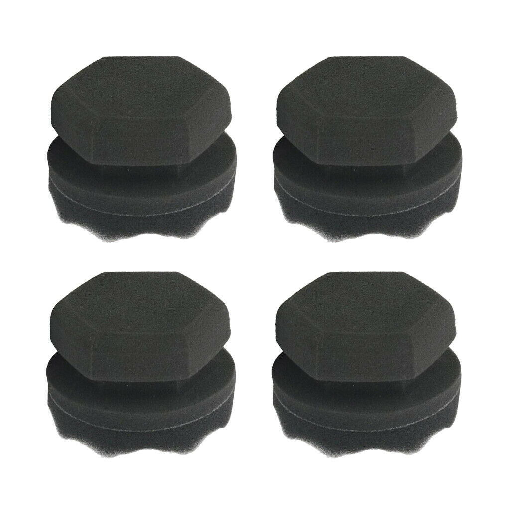 4 Piece Tire Contour Dressing Applicator Pads Polishing Dressing Sponge Wax 8cm