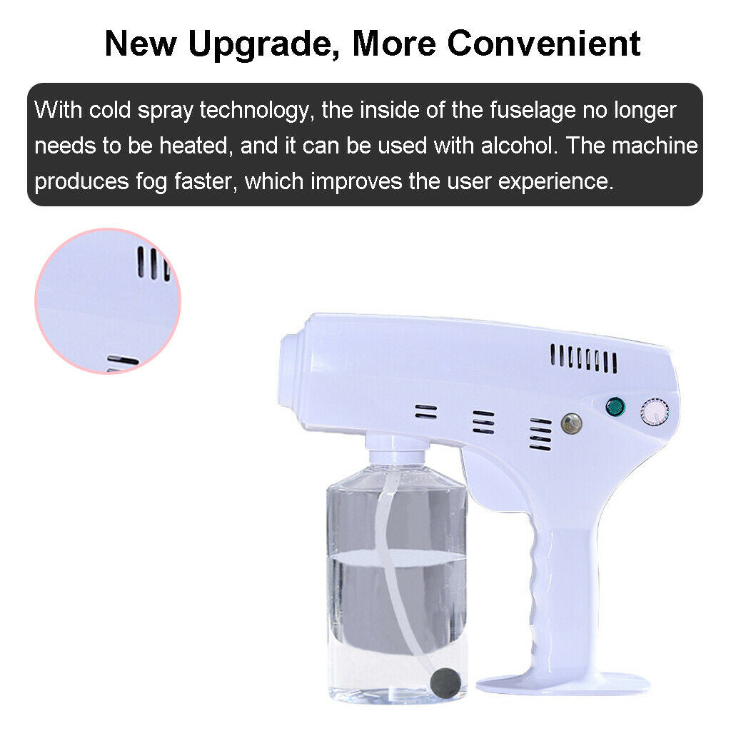 600ml Handheld Electric Cordless Blue Light Nano Disinfectant Sprayer Home