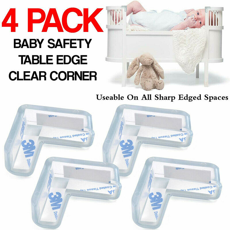 4x Clear Rubber Furniture Corner Edge Table Cushion Guard Protector Baby .l8