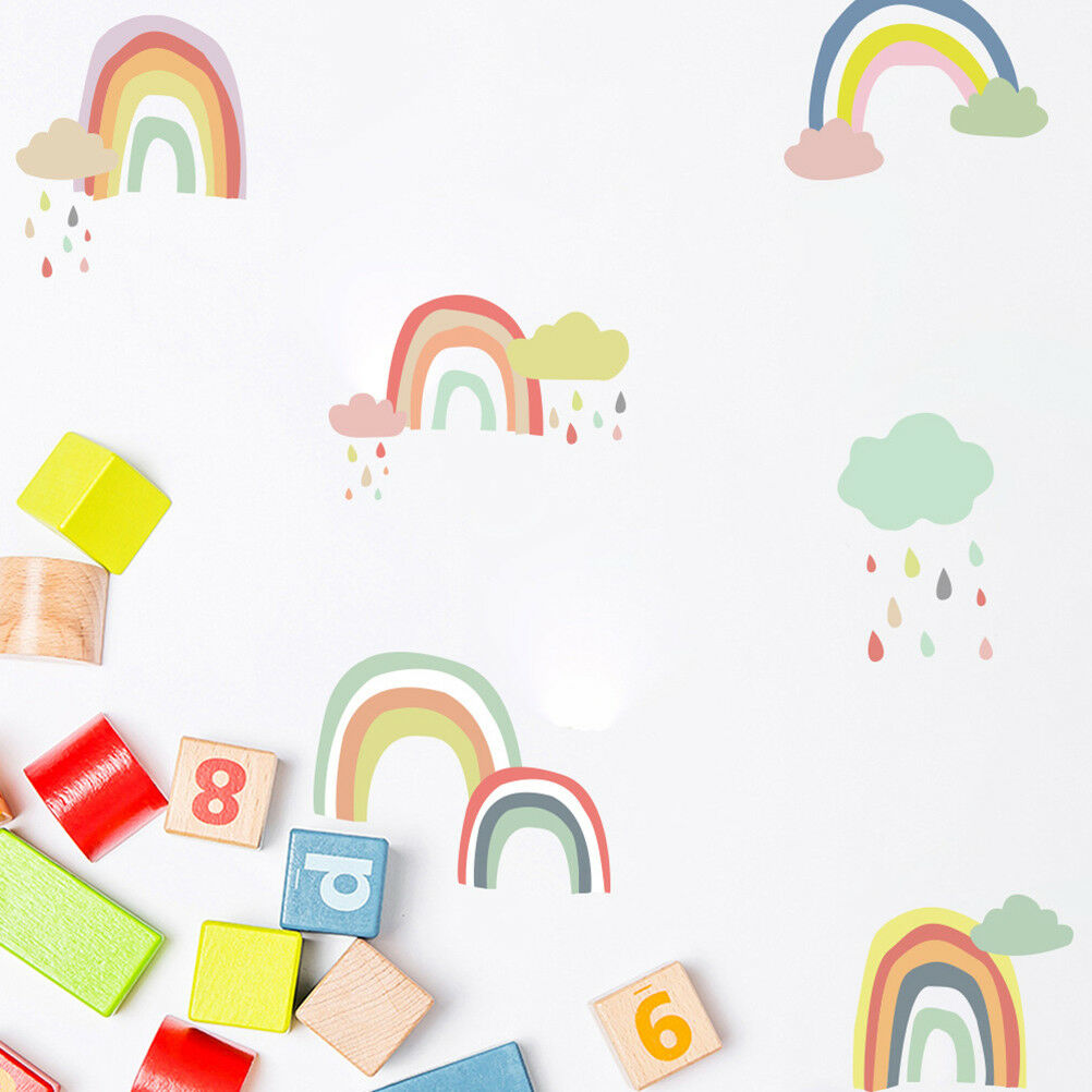 24pcs Cartoon Rainbow Cloud Wall Stickers PVC Baby Room Decoration Wall D.l8