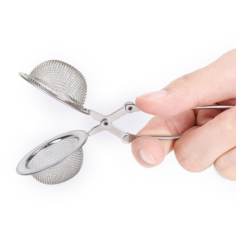 Stainless Steel Spoon Tea Ball Infuser Filter Squeeze Leaves Herb MeshStra.l8