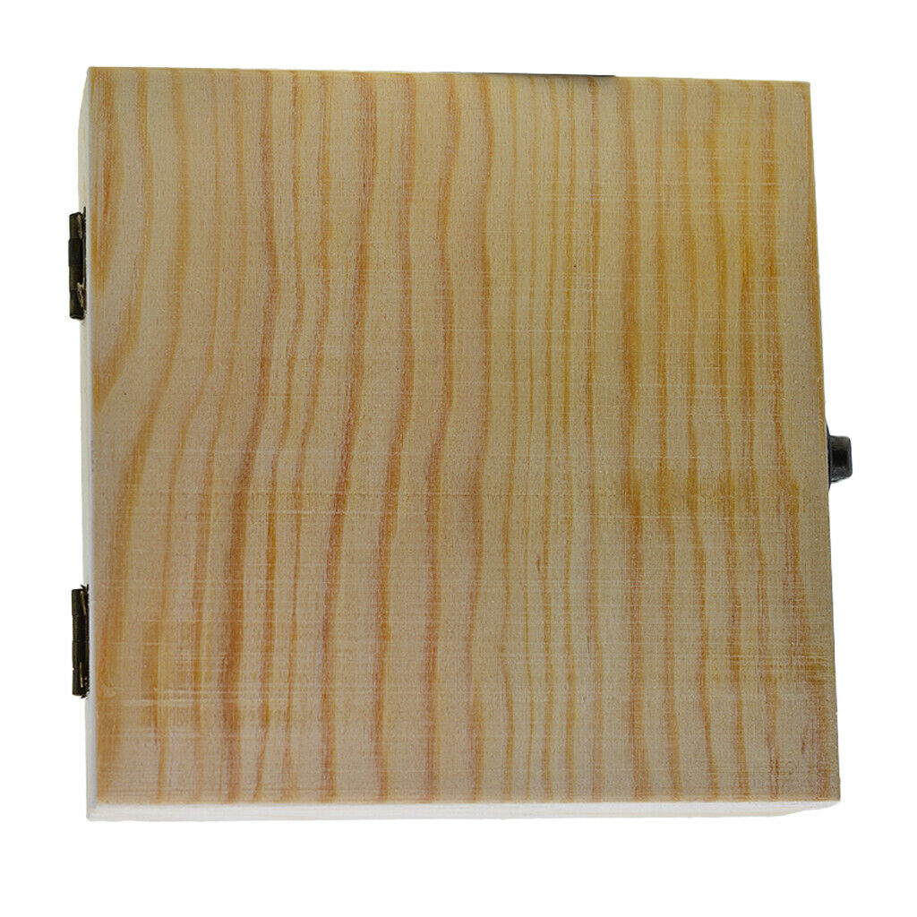 2x Unfinished Square Wood Jewelry Gift Box Case for DIY Painting Crafts 12cm