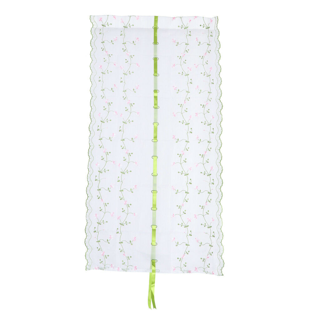 Tie Up Curtain Balloon Shades Window Treatment Valance Gauze 150x80cm