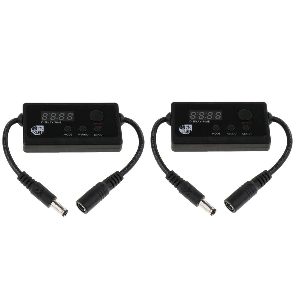 2pcs DC 5.5mm Lock Connector Multi Function LED Light Dimmer Timer for Fish Tank