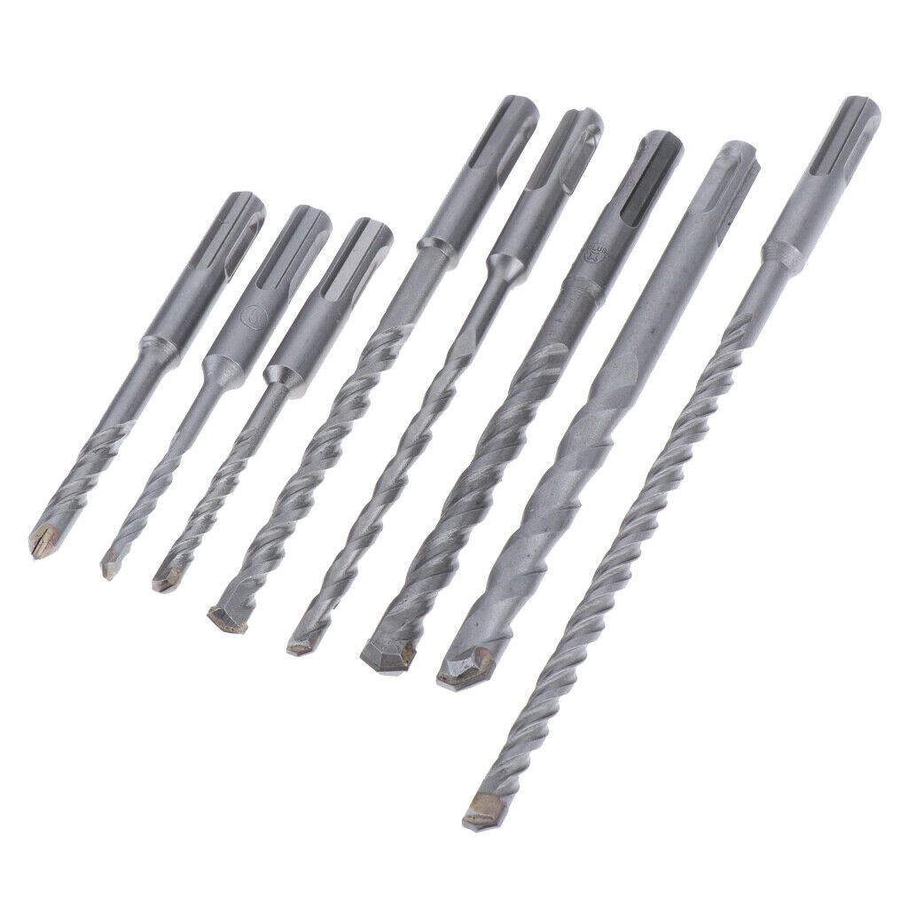 8pc Round-handle Electric Hammer Impact Drill Bit for Concrete Masonry Stone