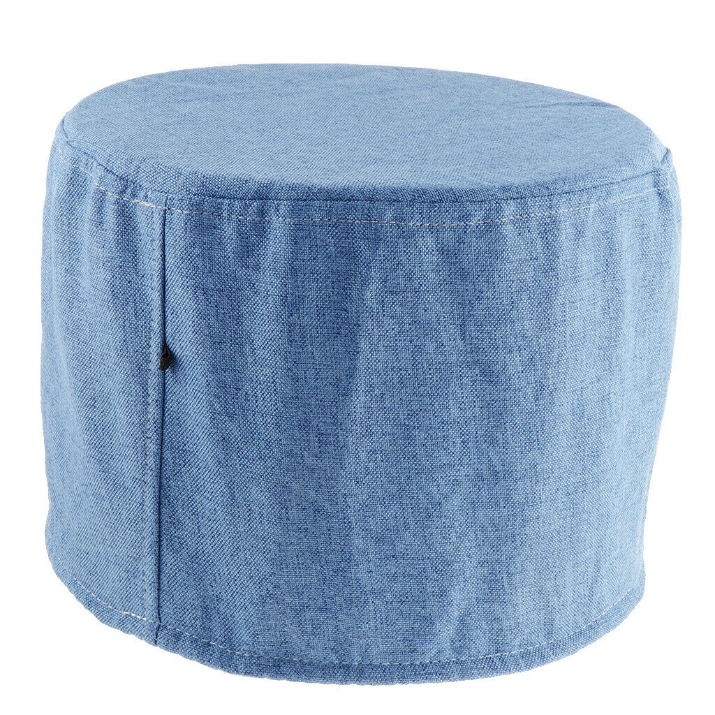 2 Pieces Cotton Fabric Round Shape Stool Cover Solid Color 28x28cm Blue,Purple