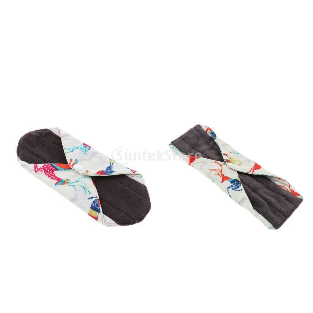 2Pieces Bamboo Cloth Washable Menstrual Pad Sanitary Towel Pad for Women S/M
