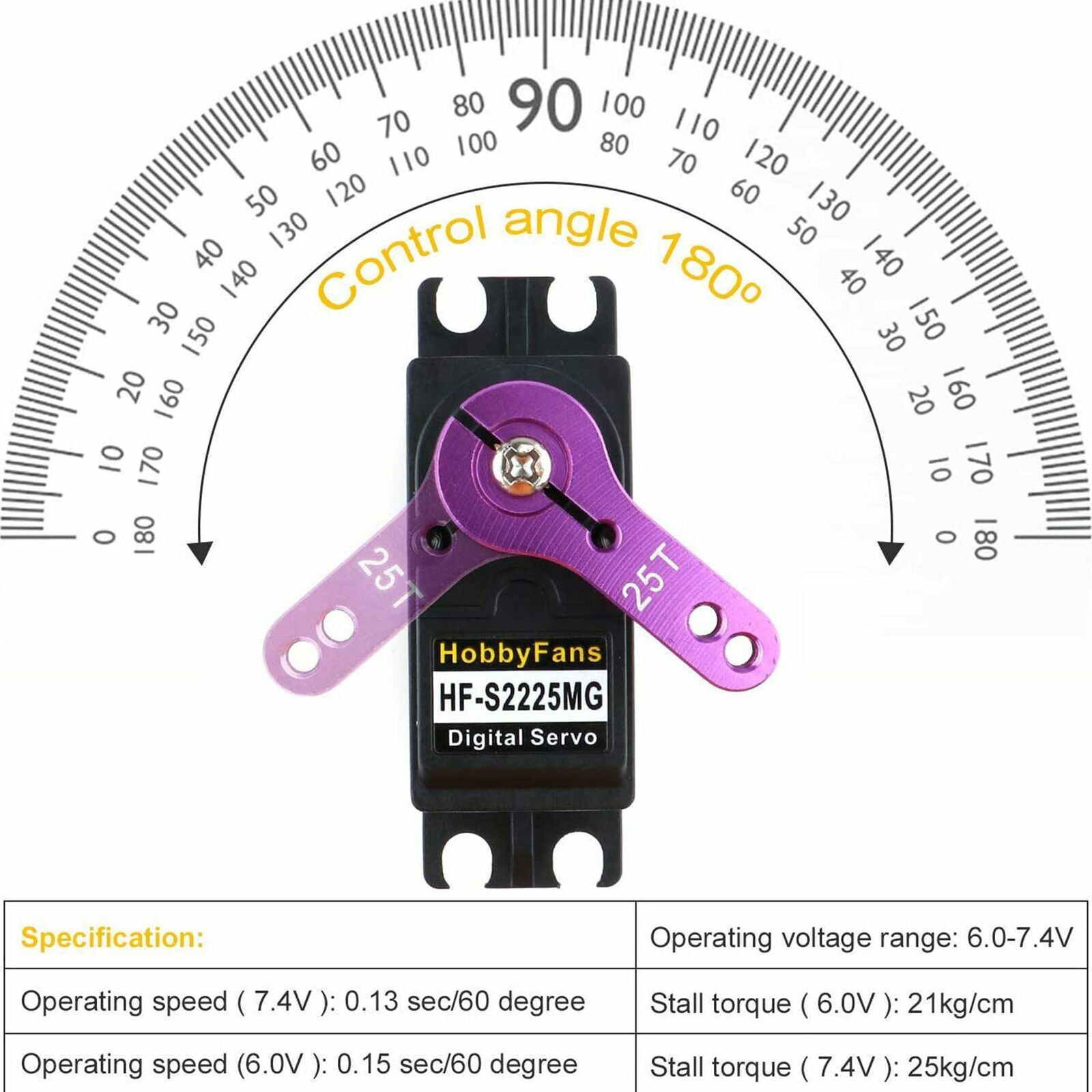 25KG Full Metal Gear High Torque Waterproof Digital Servo with 25T Servo Arm New