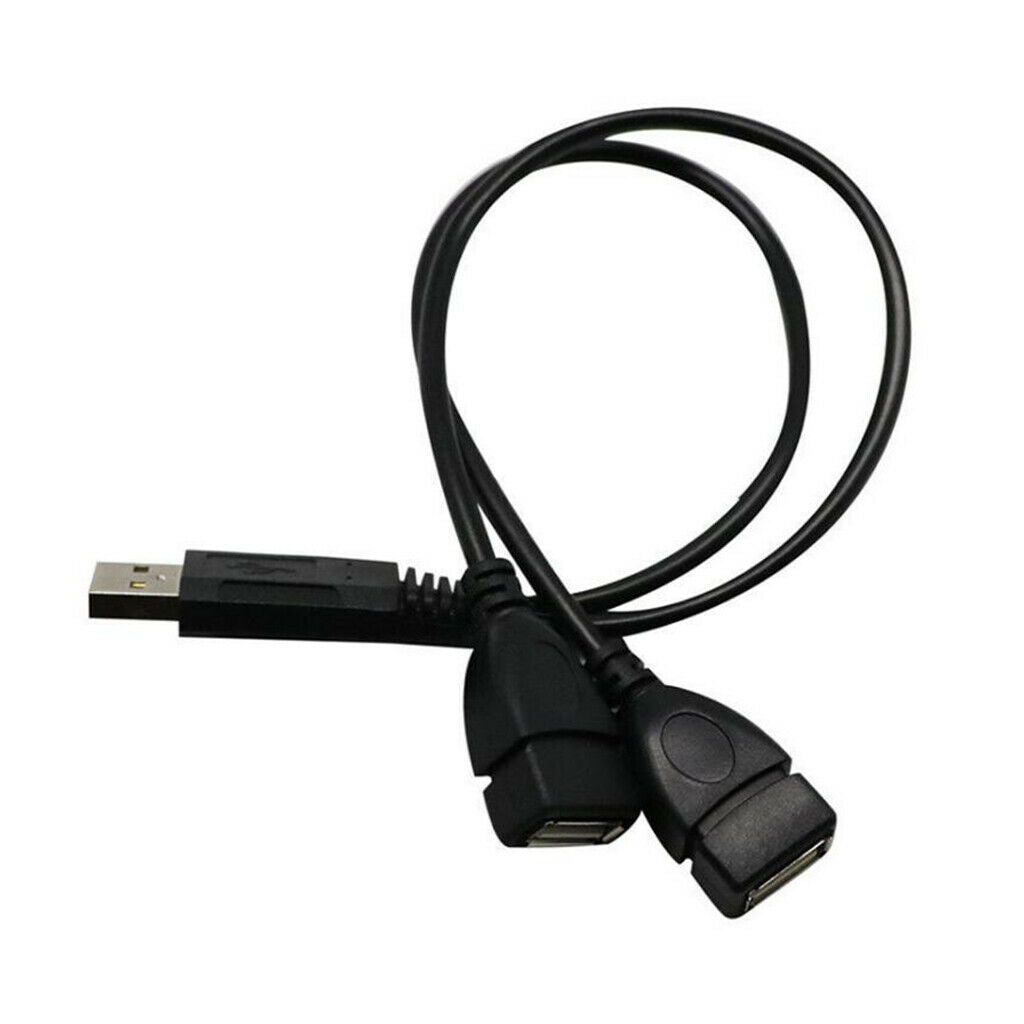 USB 2.0 Male To 2 USB Female   Y Splitter Charger Data Extension Adapter