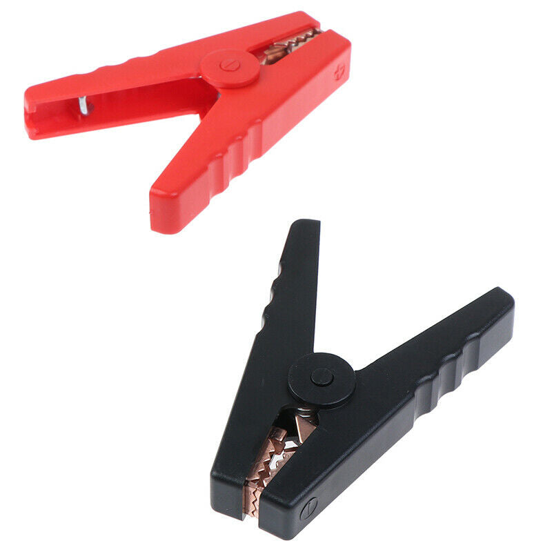 2pcs Large 100A Crocodile Alligator Clips Car Battery Chargers Insulated Clam WF