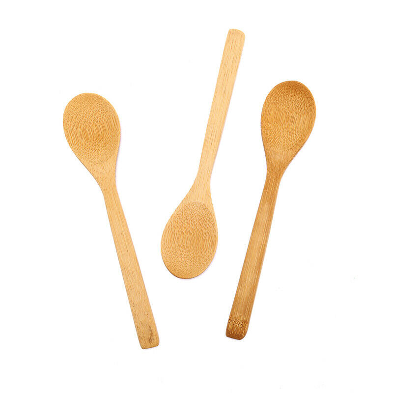 Wooden Round Bamboo Spoon Soup Tea Coffee Salt Spoon Jam Scoop Kitchen To.l8