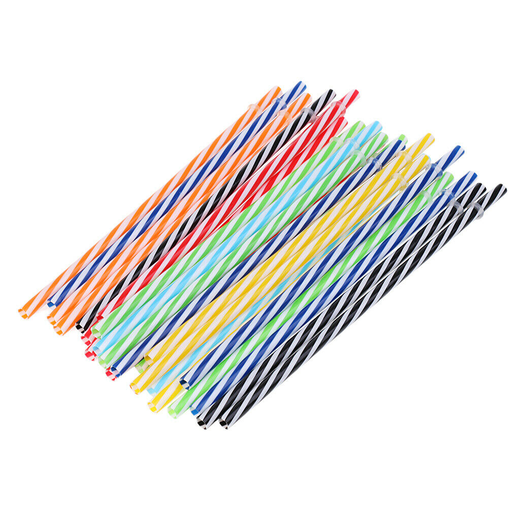 25x Reusable Colorful Pyrex Glass Drinking Jar Straw w/ Brush Home Bar Party