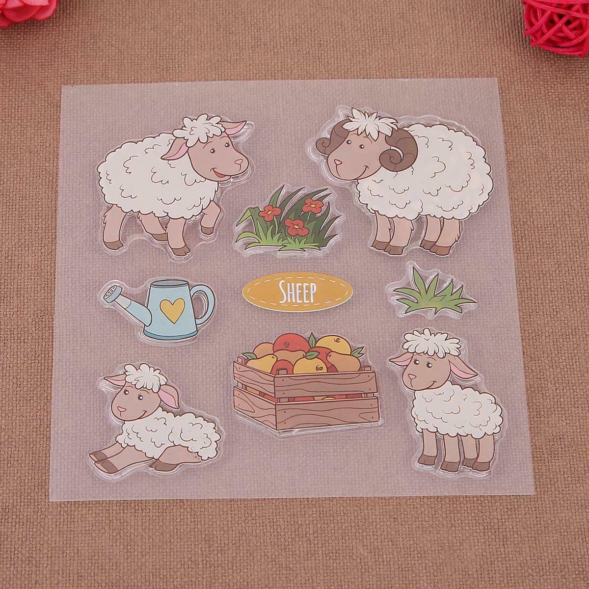 Sheep Silicone Stamp+Metal Cutting Dies Stencil Scrapbook Album Decor Craft