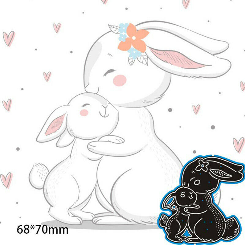 Rabbit Metal Cutting Dies Stencil Scrapbooking DIY Embossing Easter Decor.l8